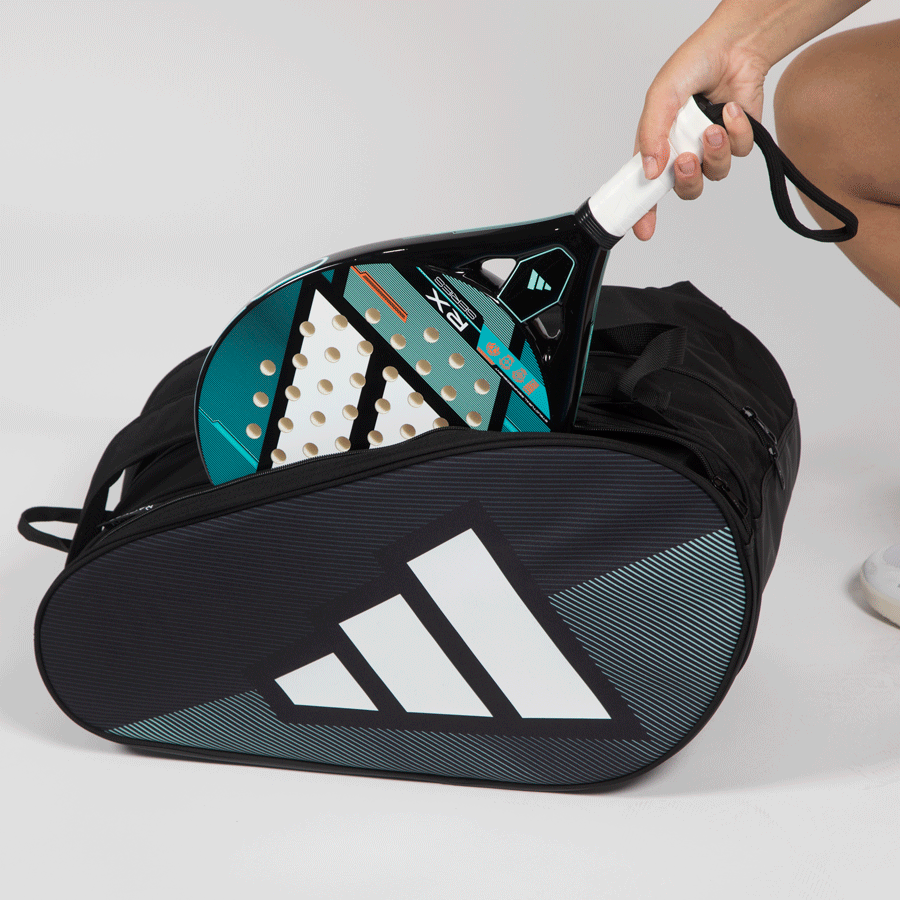 Adidas Padel Racket Bag Control 26, black teal with white Adidas logo, holds 1 racket on Tampa Home & Garden Store