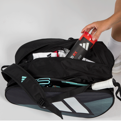 Adidas Padel Racket Bag Control 26, black with teal logo strap on Tampa Home & Garden Store
