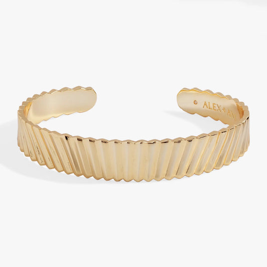Palm Textured Cuff bracelet in gold-tone by ALEX AND ANI on Tampa Home & Garden Store