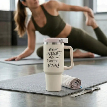 Mom Against White Baseball Pants Tumbler
