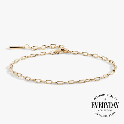 Everyday Paperclip Chain Bracelet by Alex and Ani, gold-tone paperclip links with bar clasp on Tampa Home & Garden Store