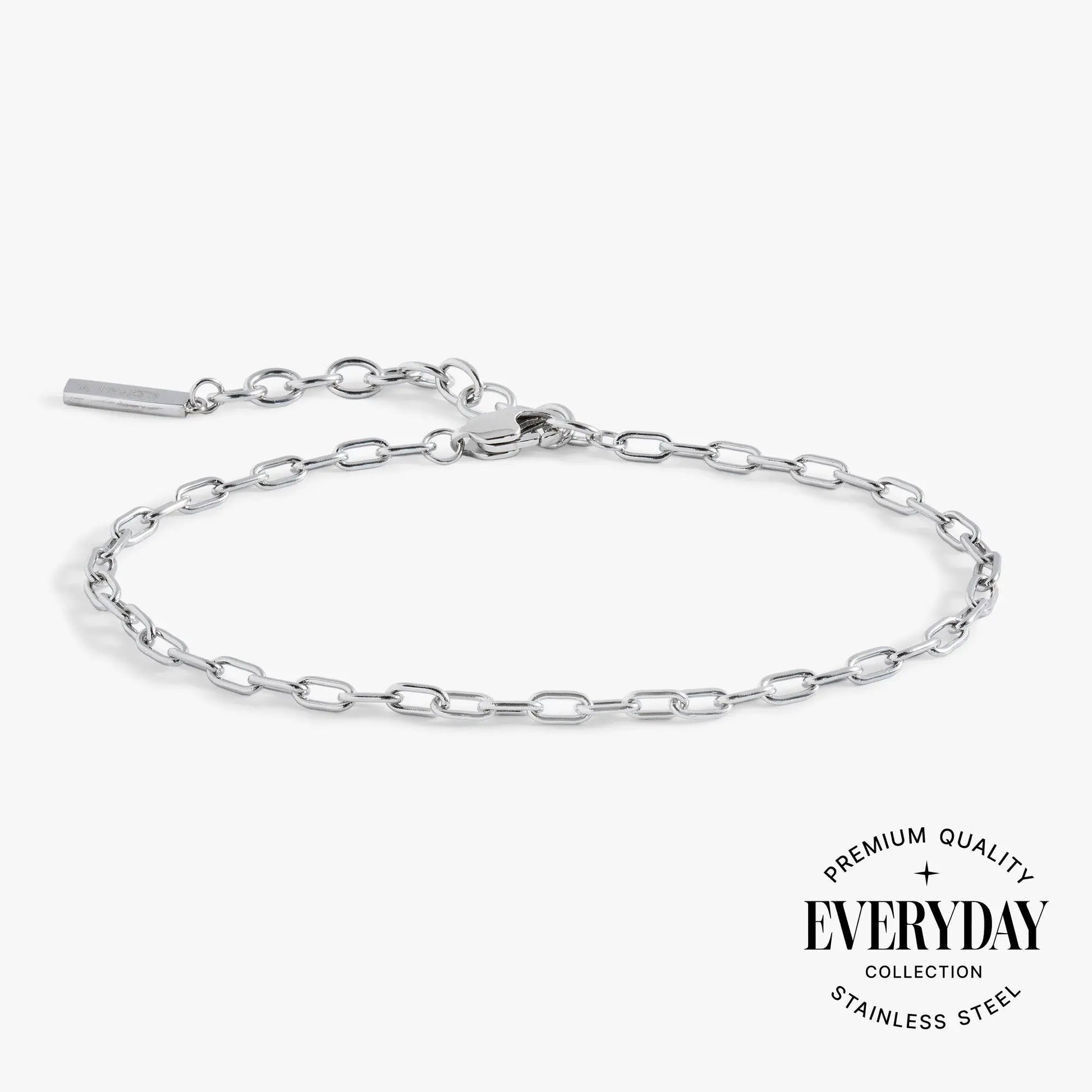 Everyday Paperclip Chain Bracelet Alex and Ani silver-tone with elongated links and bar on Tampa Home & Garden Store