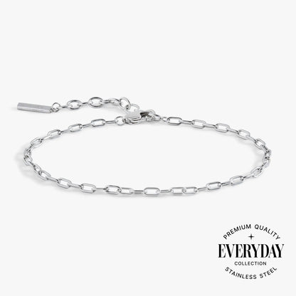 Everyday Paperclip Chain Bracelet Alex and Ani silver-tone with elongated links and bar on Tampa Home & Garden Store