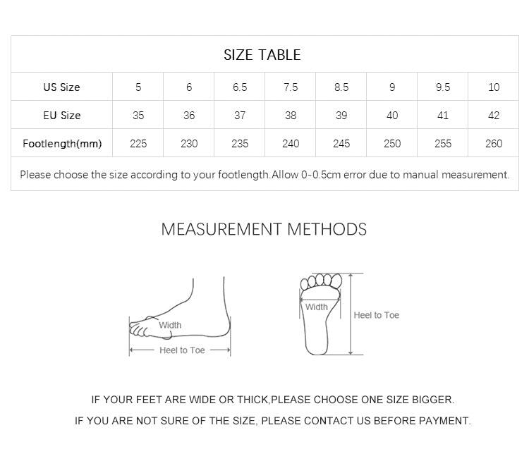 Stevvex sandals size chart and measurement guide with US/EU sizes and footlength diagrams on Tampa Home & Garden Store