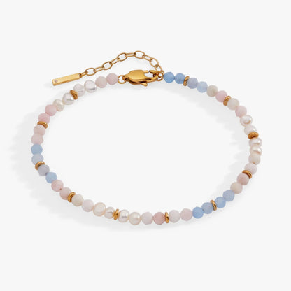 Sandy Peach Ombre Beaded Anklet with pastel beads and gold hardware by ALEX AND ANI on Tampa Home & Garden Store