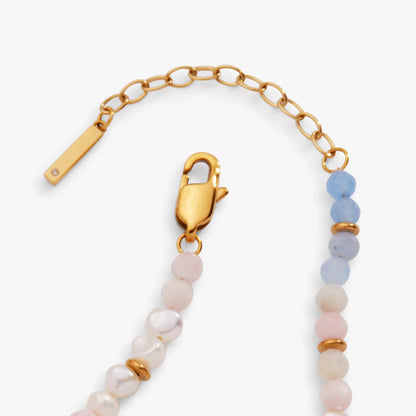 Sandy Peach Ombre Semi-Precious Beaded Anklet by ALEX AND ANI with gold-tone chain on Tampa Home & Garden Store