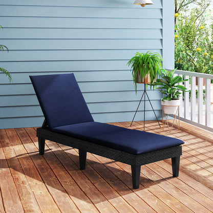 Patio Lounge Chair 3-Position Adjustable Backrest and Cushion