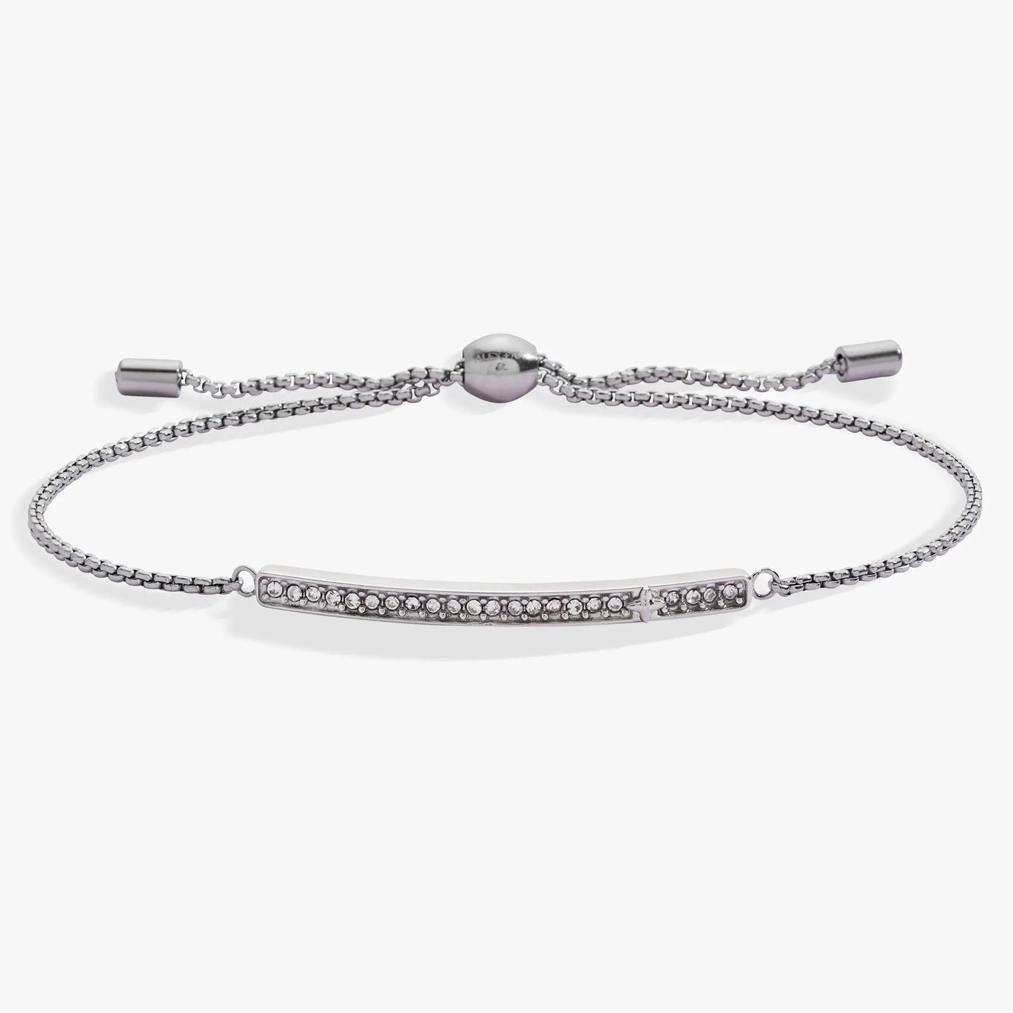 April Everyday Birthstone Pave Bolo Bracelet by Alex and Ani with pavé bar on silver bolo chain on Tampa Home & Garden Store
