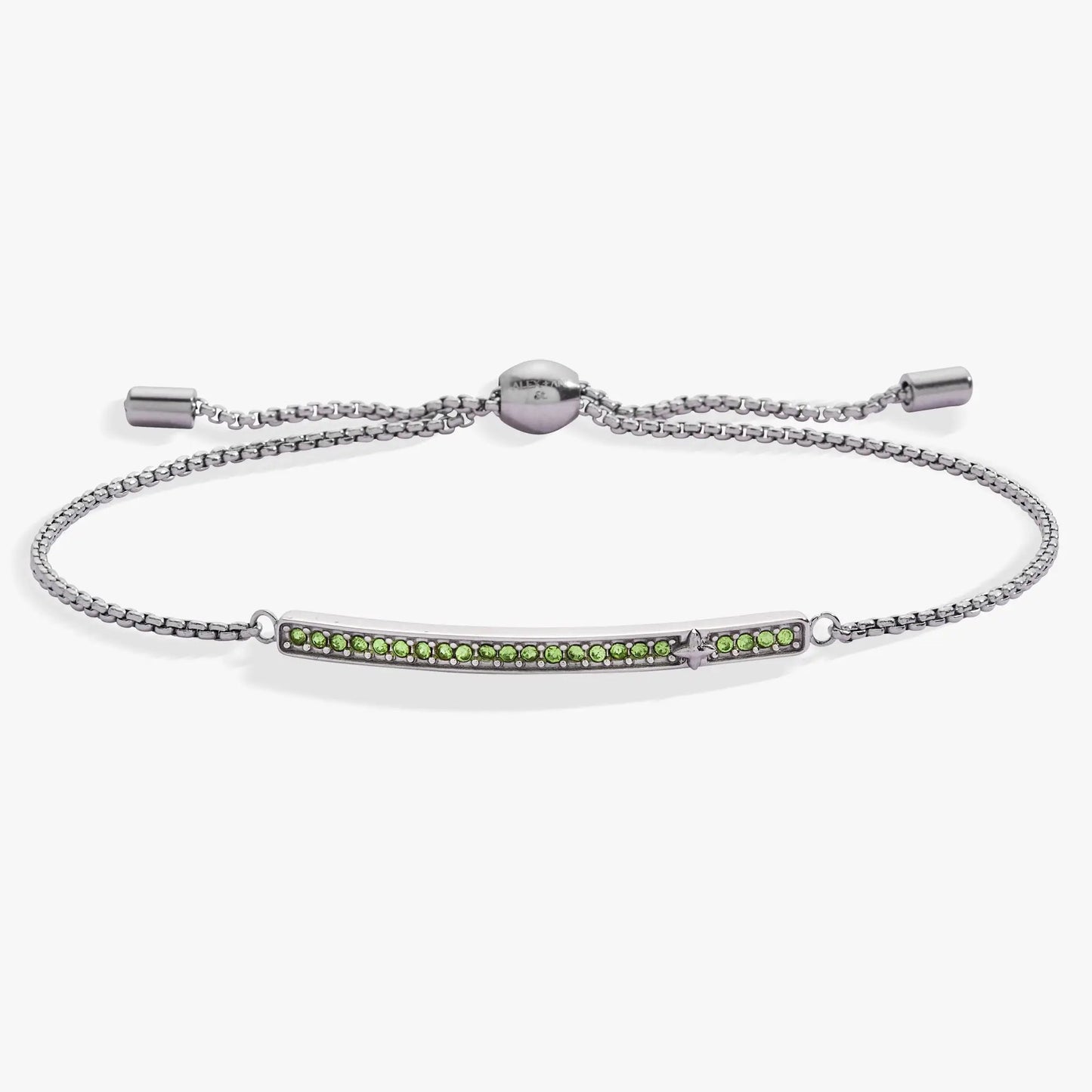 Bracelet August Everyday Birthstone Pave Bolo Bracelet with green stones by ALEX AND ANI on Tampa Home & Garden Store