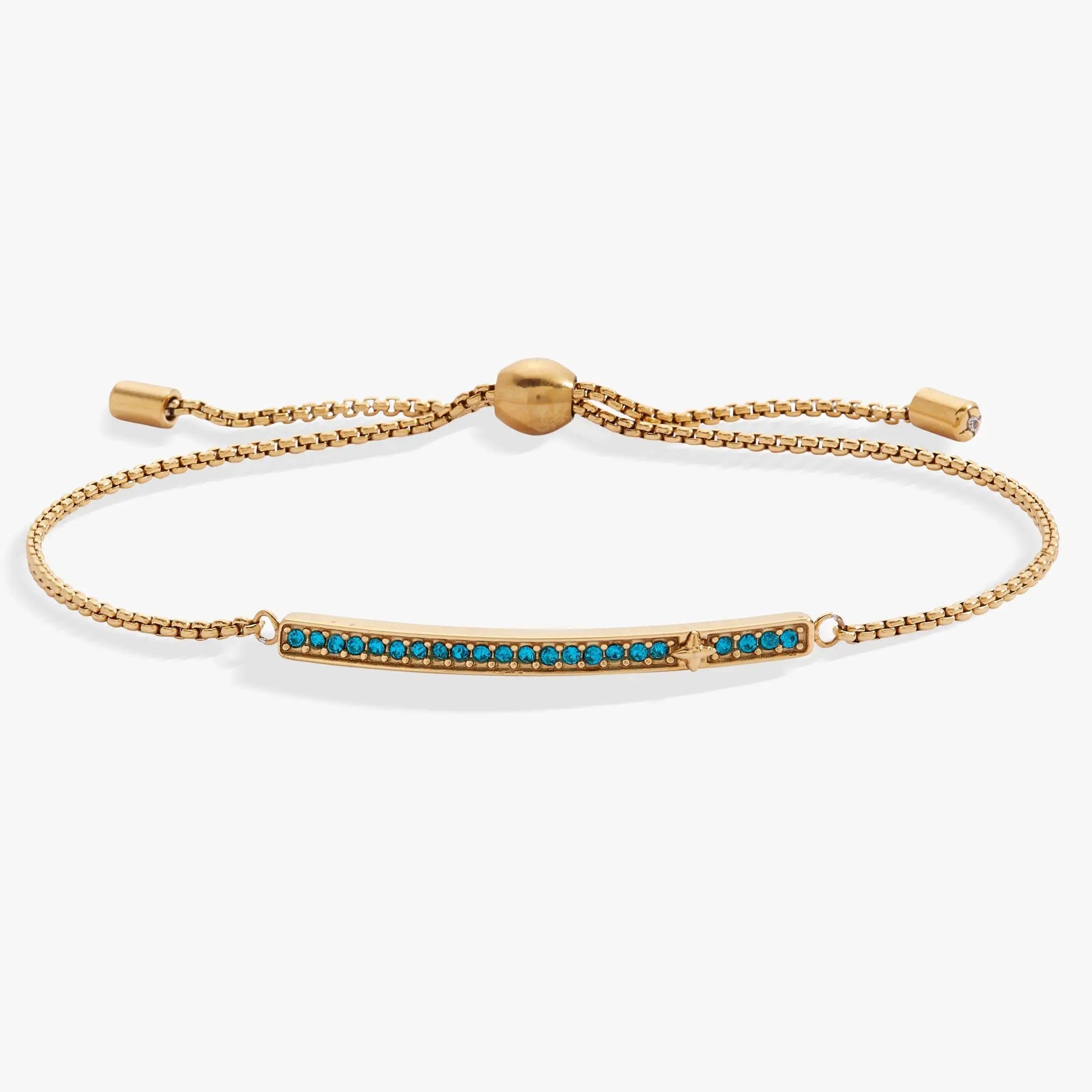Bracelet, December Birthstone Pave Bolo, ALEX AND ANI, gold-tone with turquoise pave bar on Tampa Home & Garden Store