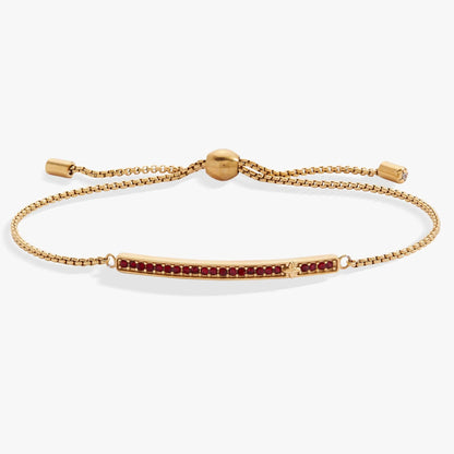 Bracelet January Birthstone Pave Bolo, gold-tone with red garnet stones by ALEX AND ANI on Tampa Home & Garden Store