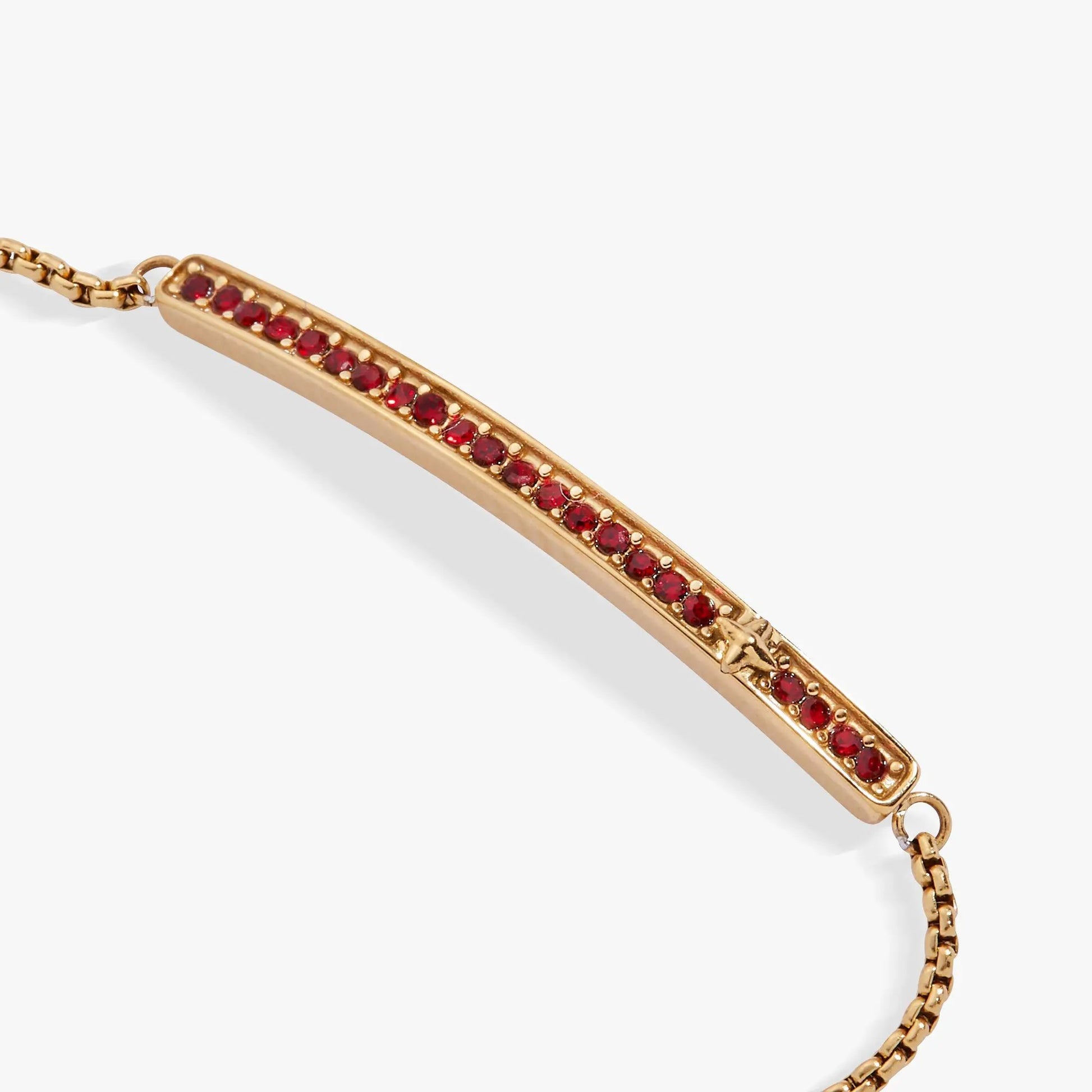 Alex and Ani January Everyday Birthstone Pave Bolo Bracelet rose-gold bar garnet stones on Tampa Home & Garden Store