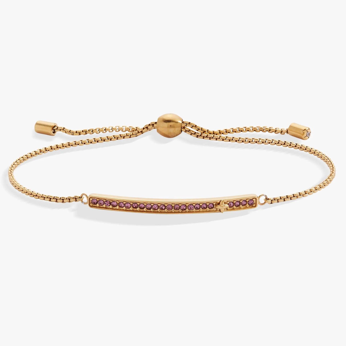 June Everyday Birthstone Pave Bolo Bracelet by Alex and Ani, gold with pink pave stones on Tampa Home & Garden Store