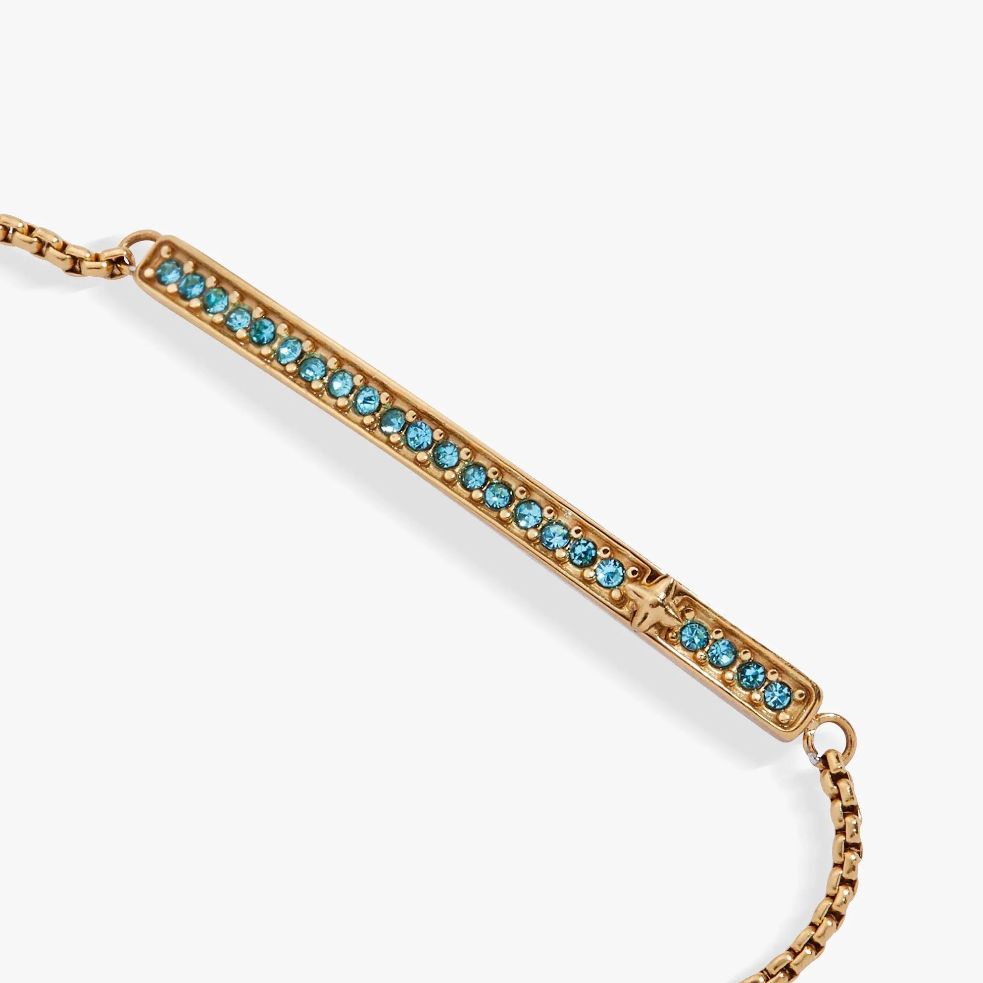 March Birthstone Pave Bolo Bracelet rose-gold tone with blue stones by ALEX AND ANI on Tampa Home & Garden Store