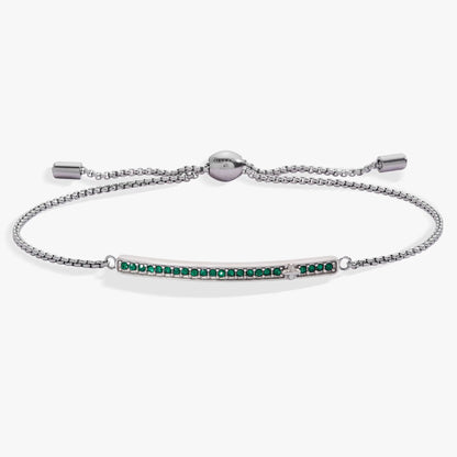 May Birthstone Pave Bolo Bracelet with Emerald