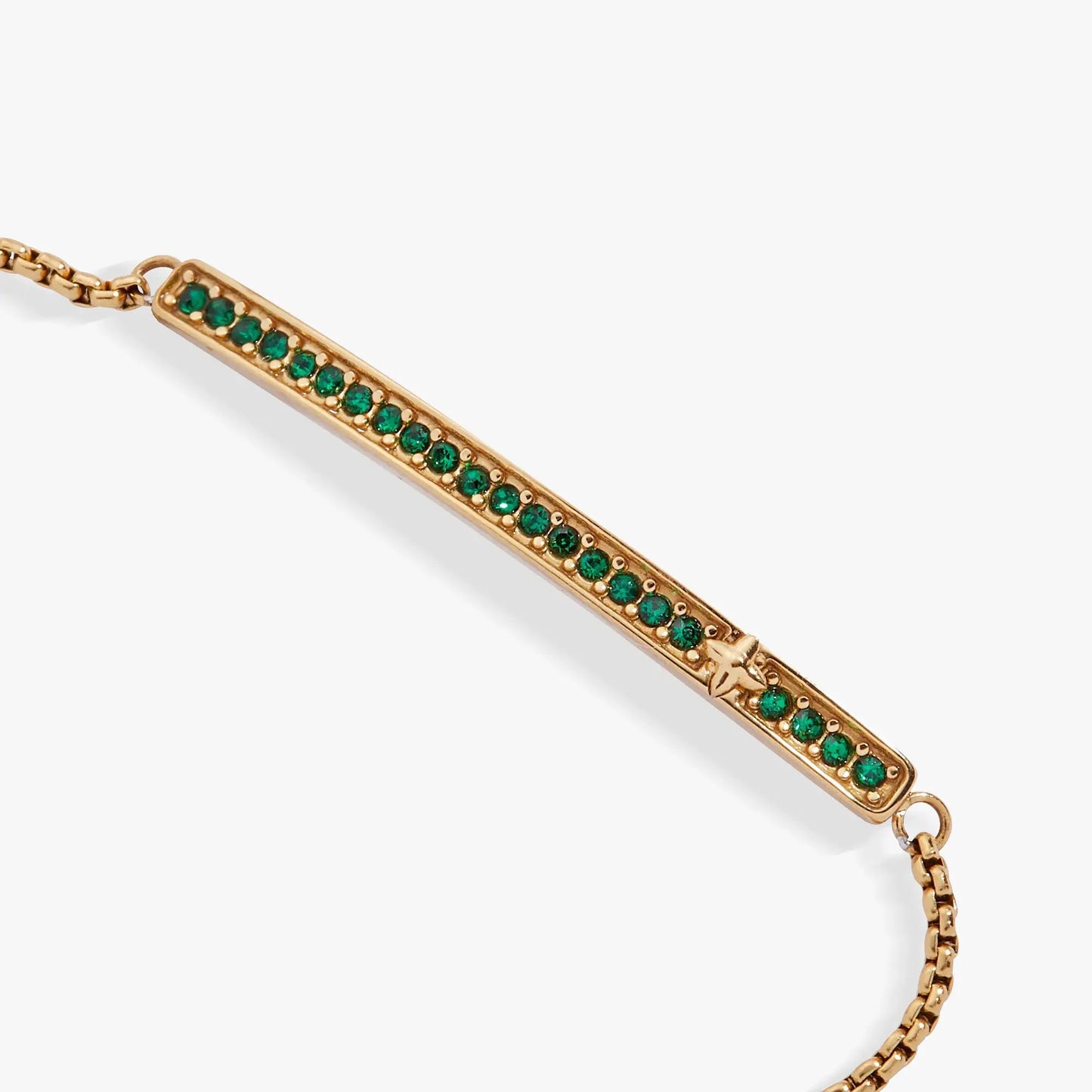 May Birthstone Pave Bolo Bracelet with Emerald