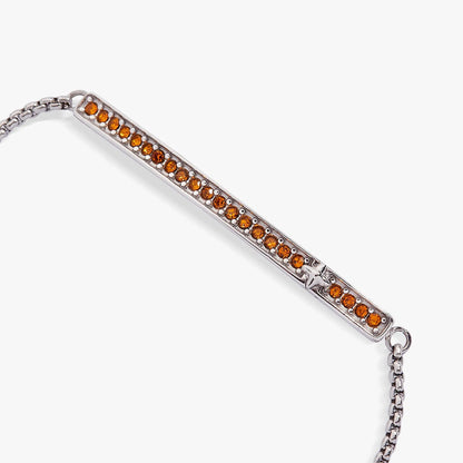 November Everyday Birthstone Pave Bolo Bracelet by ALEX AND ANI with orange stones silver-tone on Tampa Home & Garden Store