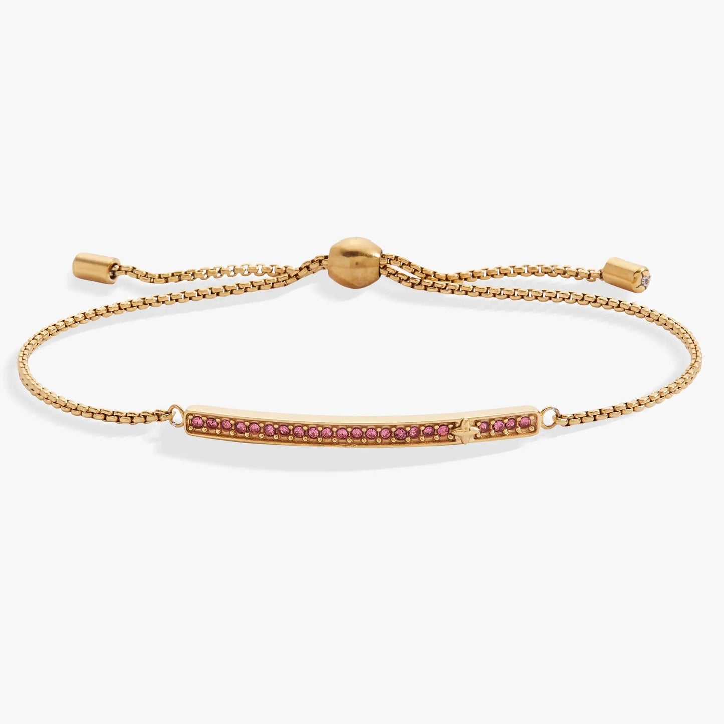 Bracelet: October Everyday Birthstone Pave Bolo by ALEX AND ANI, gold-tone with pink pavé on Tampa Home & Garden Store