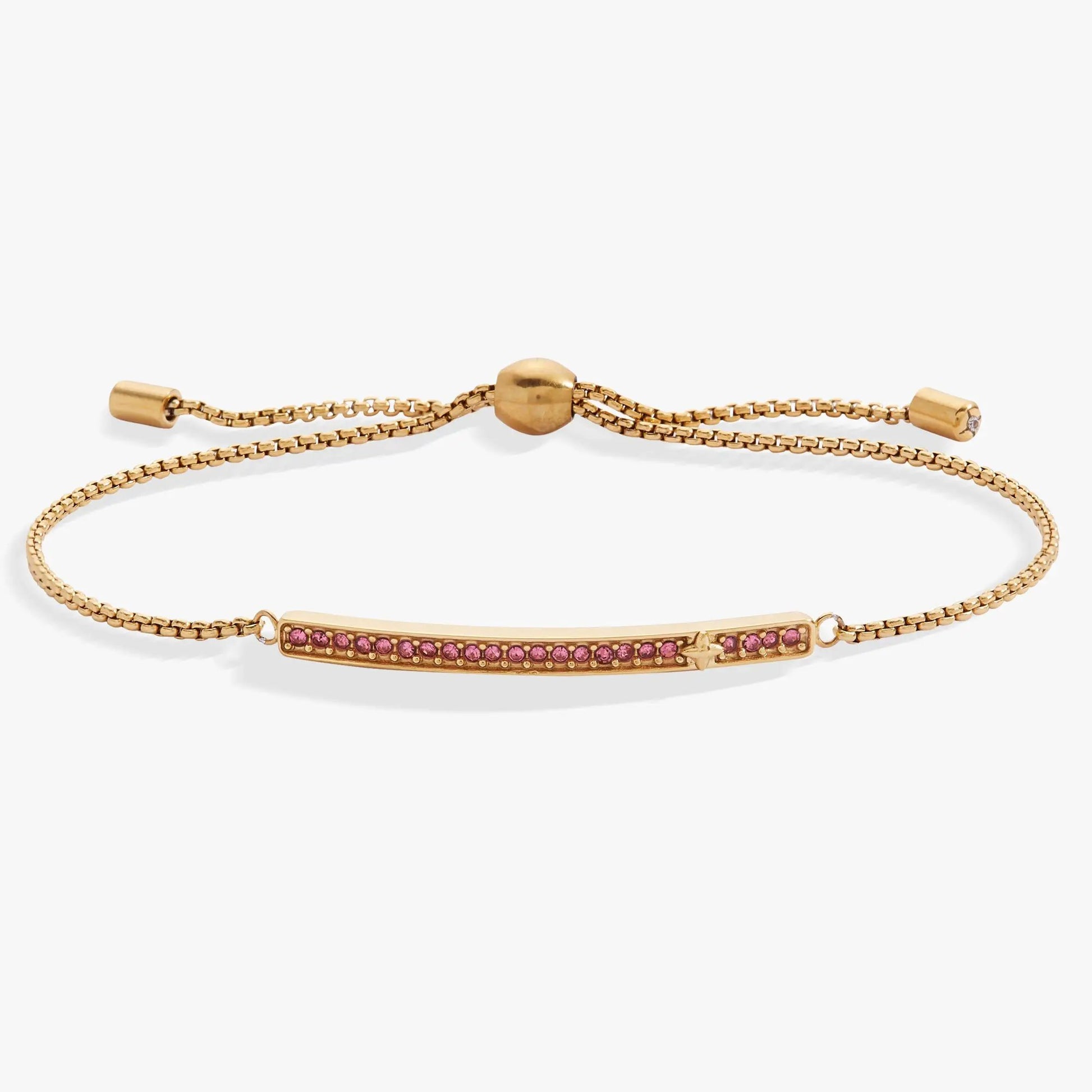 Bracelet: October Everyday Birthstone Pave Bolo by ALEX AND ANI, gold-tone with pink pavé on Tampa Home & Garden Store