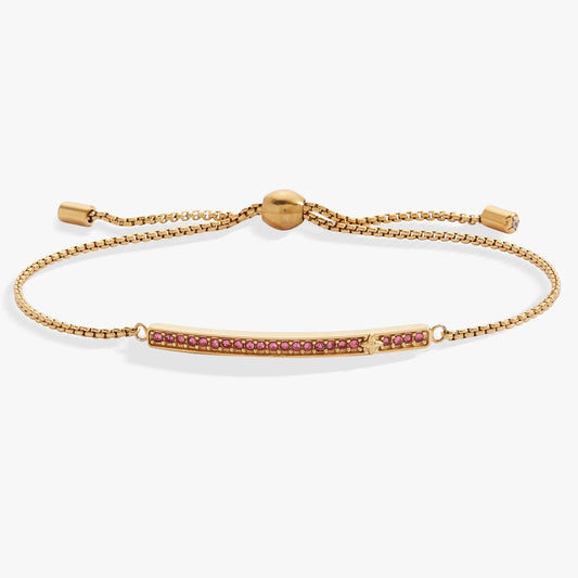 Bracelet: October Everyday Birthstone Pave Bolo by ALEX AND ANI, gold-tone with pink pavé on Tampa Home & Garden Store