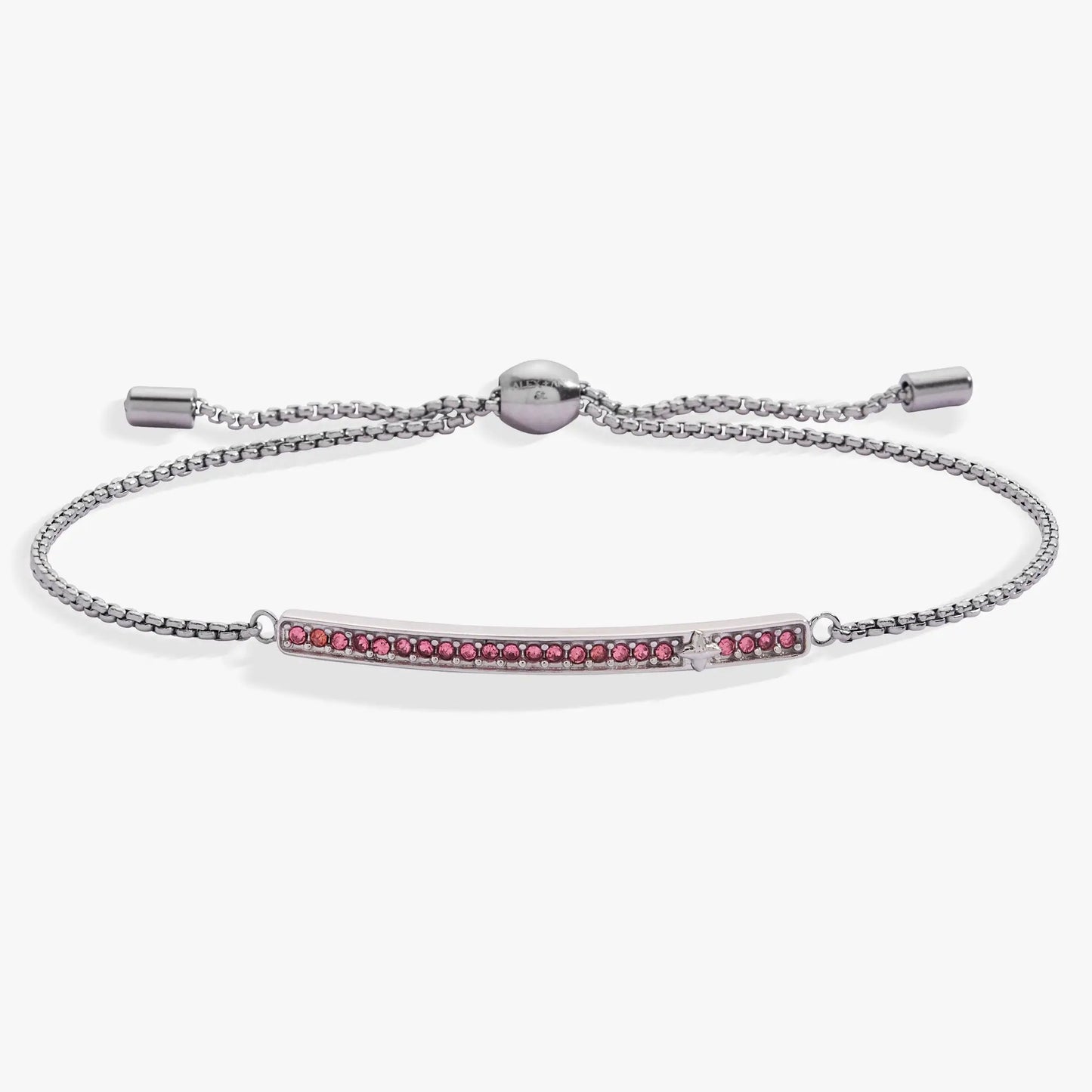 October Everyday Birthstone Pave Bolo Bracelet, ALEX AND ANI, silver-tone with pink pavé stones on Tampa Home & Garden Store