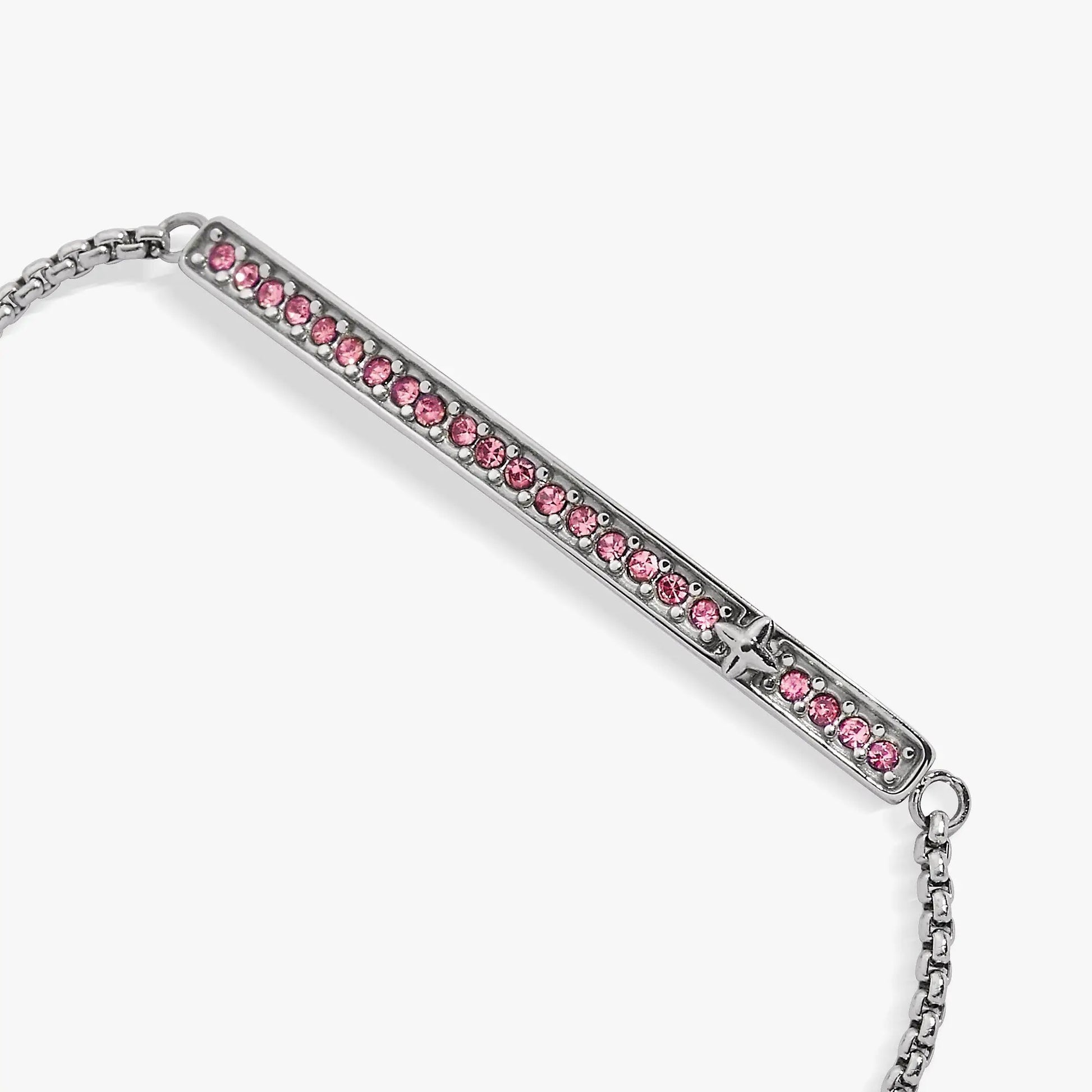 October Everyday Birthstone Pave Bolo Bracelet by ALEX AND ANI with pink stones in silver on Tampa Home & Garden Store