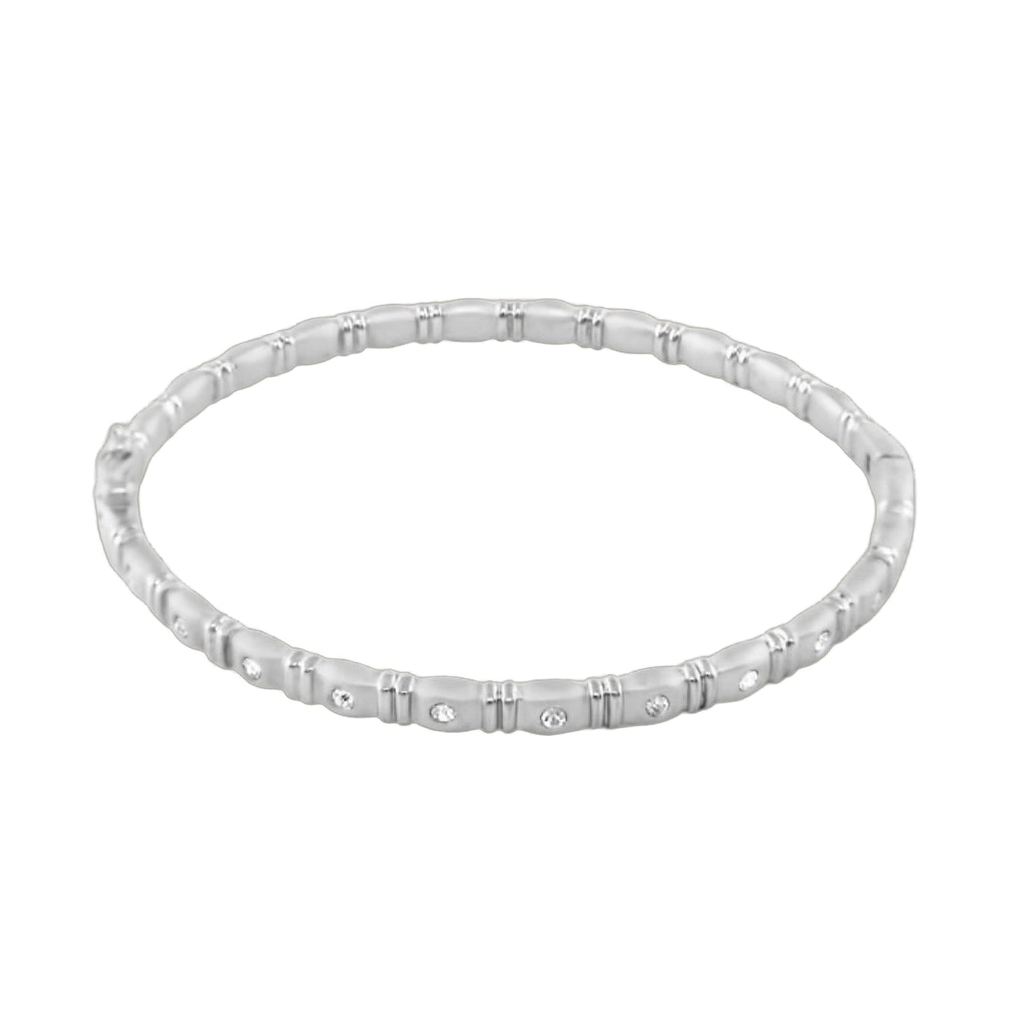 Axis LGA Rhodium Bracelet, silver beaded segments with crystal accents by Lauren G Adams on Tampa Home & Garden Store
