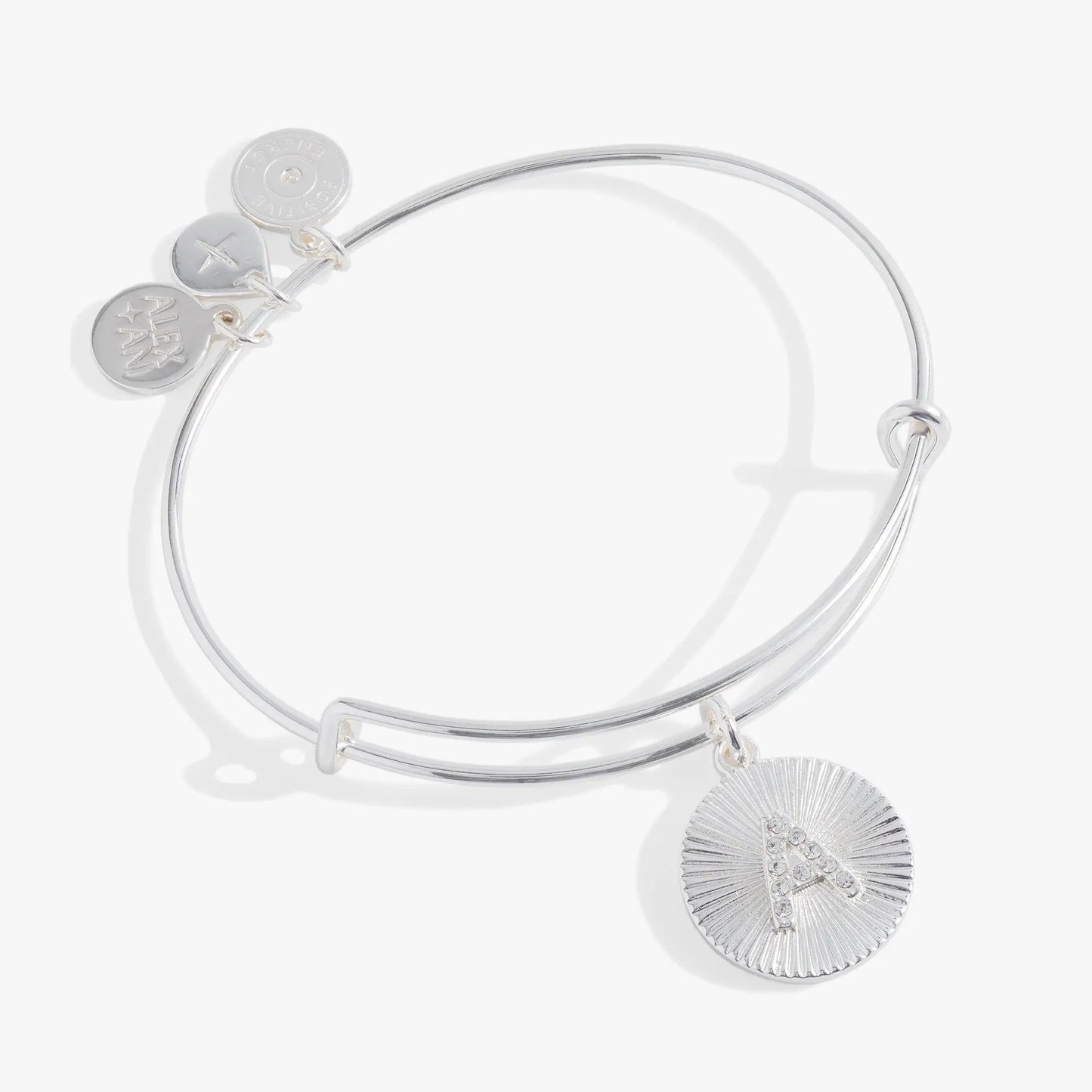 Initial A Pave Starburst Texture Bangle silver-tone bracelet by ALEX AND ANI on Tampa Home & Garden Store