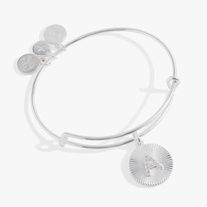 Initial A Pave Starburst Texture Bangle silver-tone bracelet by ALEX AND ANI on Tampa Home & Garden Store