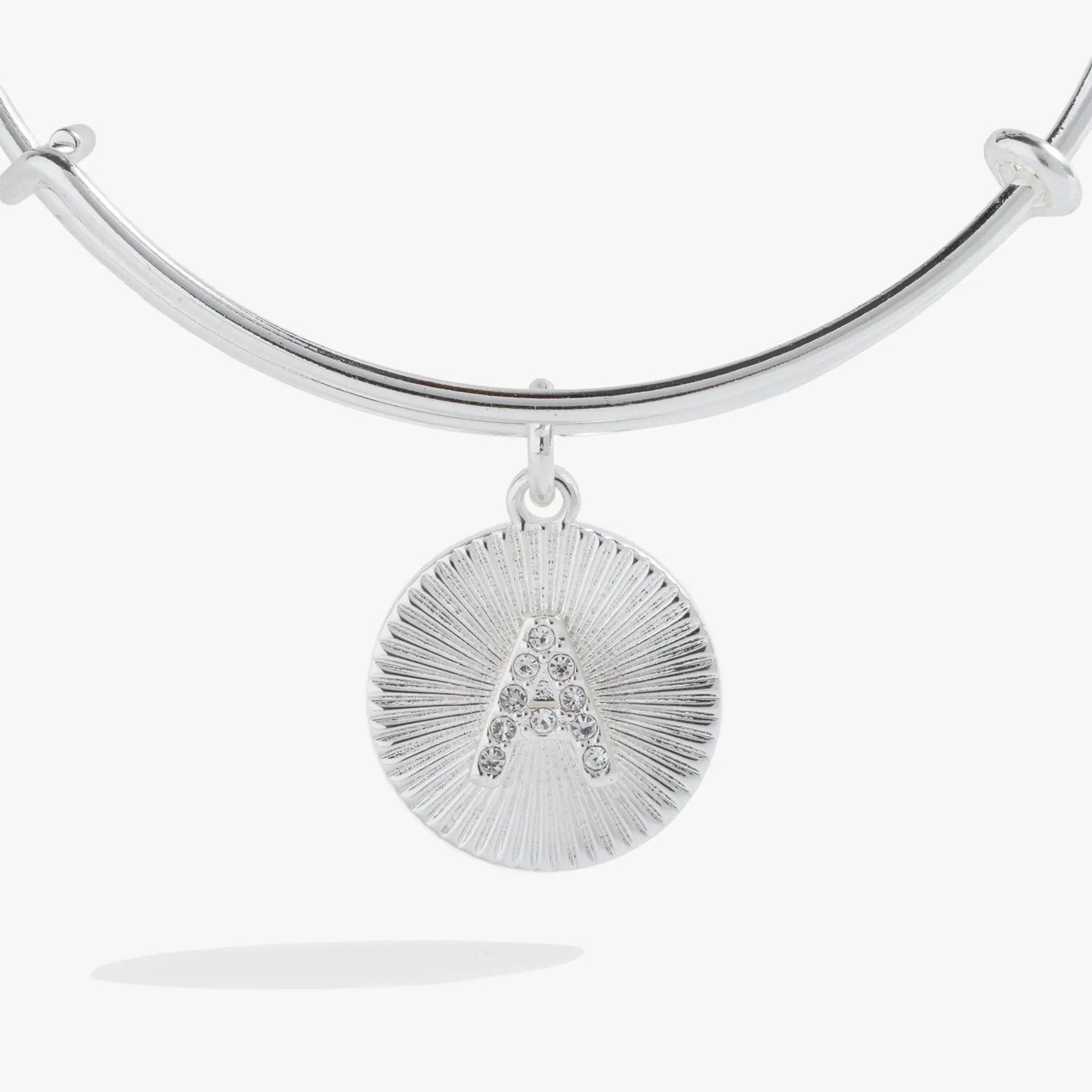 Initial A Pave Starburst Texture Bangle silver-tone by ALEX AND ANI on Tampa Home & Garden Store