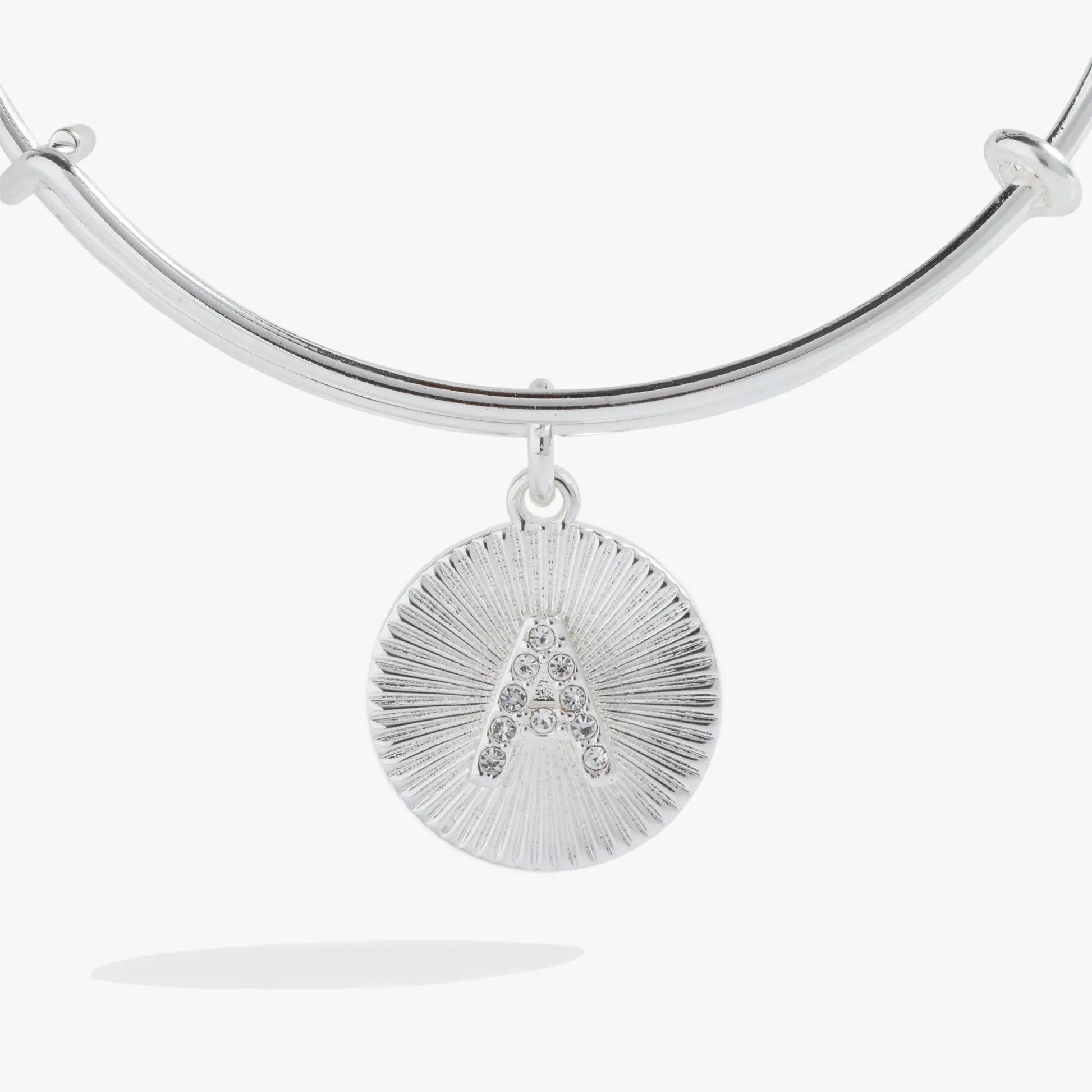 Initial A Pave Starburst Texture Bangle silver-tone by ALEX AND ANI on Tampa Home & Garden Store