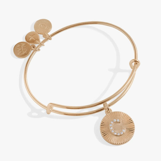 Initial C Pave Starburst Texture Bangle set of 3 in rose-gold with ALEX AND ANI charms on Tampa Home & Garden Store