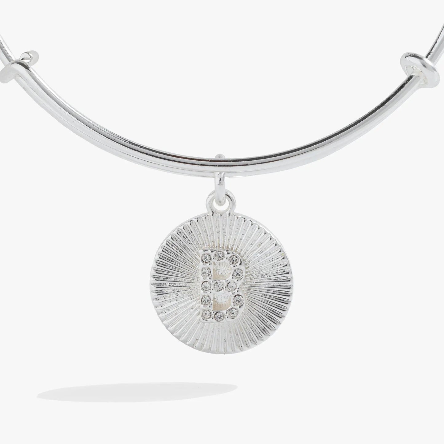 Initial B Pave Starburst Bangle in silver tone with pavé crystals pendant by ALEX AND ANI on Tampa Home & Garden Store