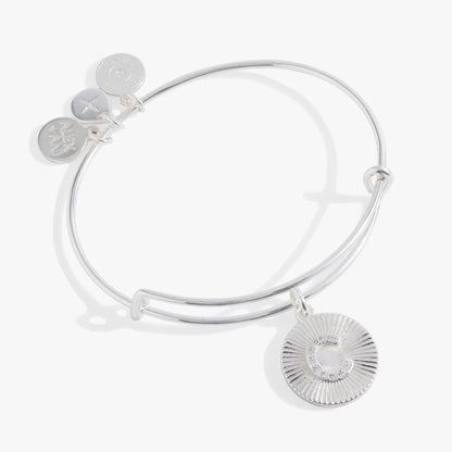 Alex and Ani Initial C pave starburst texture bracelet with round charms on Tampa Home & Garden Store