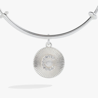 Bracelet Initial C pave starburst bangle by Alex and Ani silver with crystal pendant on Tampa Home & Garden Store