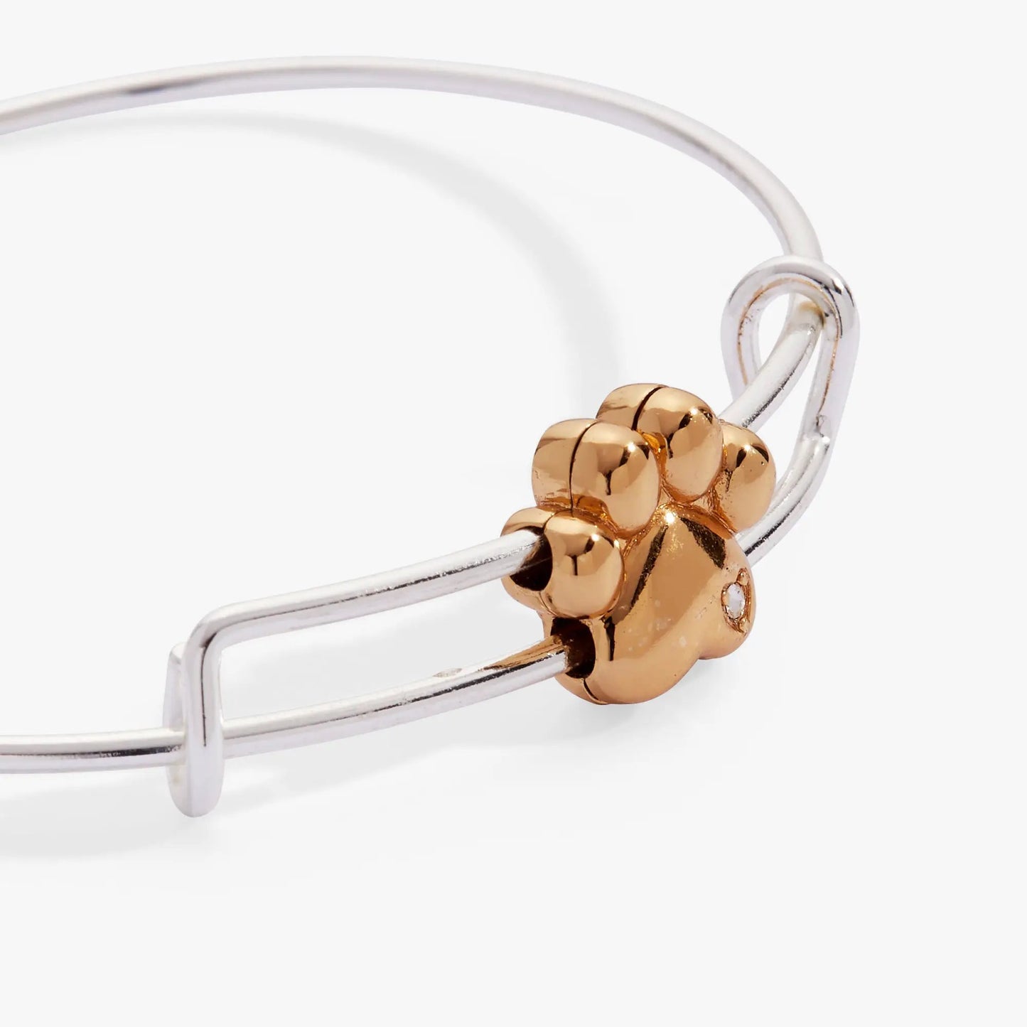 Paw Slider Bangle With Crystal Charm and Shine