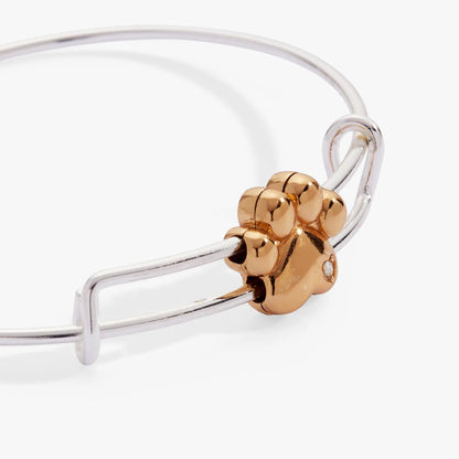 Paw Slider Bangle With Crystal Charm and Shine