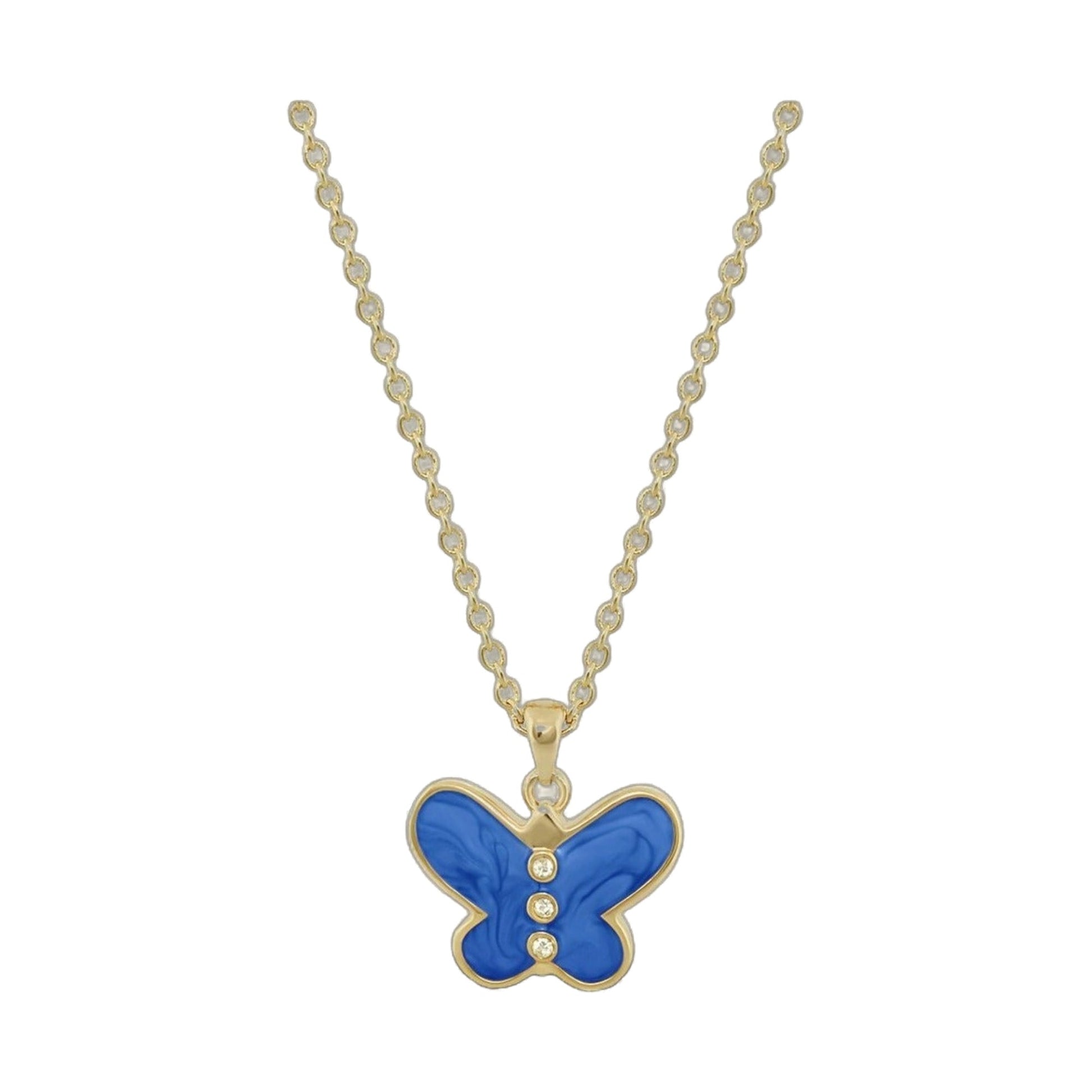 Petite Butterfly Necklace by Lauren G Adams gold-tone chain blue enamel butterfly pendant on Tampa Home & Garden Store