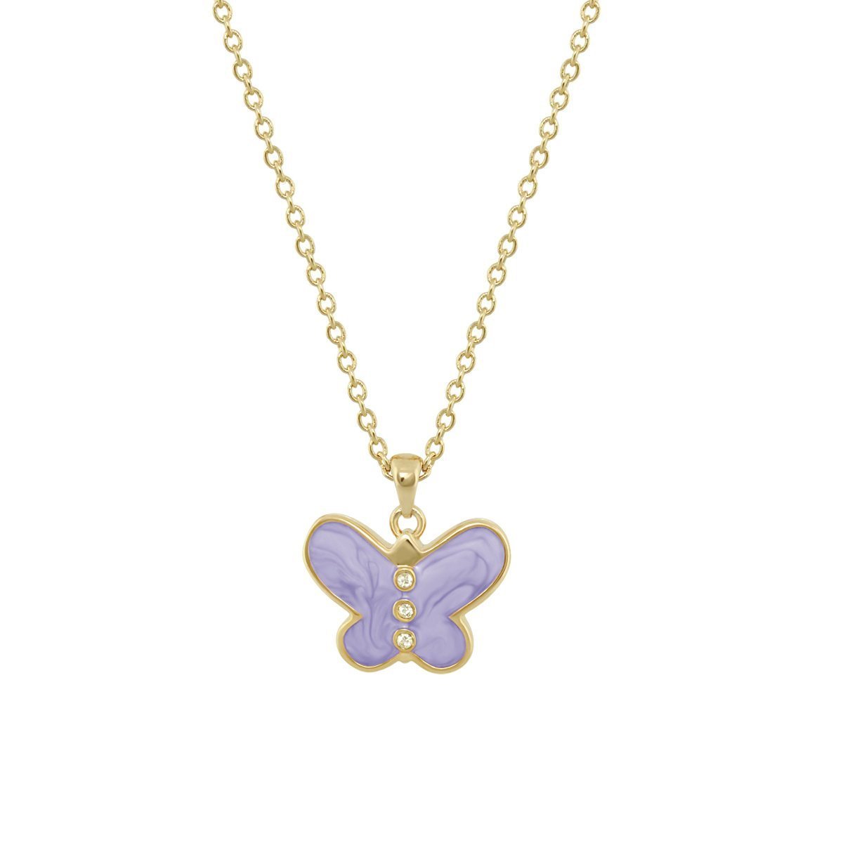 Petite Butterfly Necklace lavender butterfly pendant in gold with crystals Lauren G Adams on Tampa Home & Garden Store