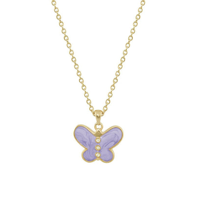 Petite Butterfly Necklace lavender butterfly pendant in gold with crystals Lauren G Adams on Tampa Home & Garden Store
