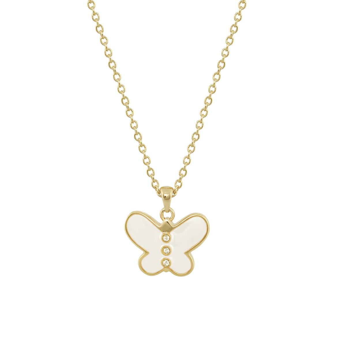 Petite Butterfly Necklace by Lauren G Adams, gold-tone chain with enamel butterfly pendant on Tampa Home & Garden Store