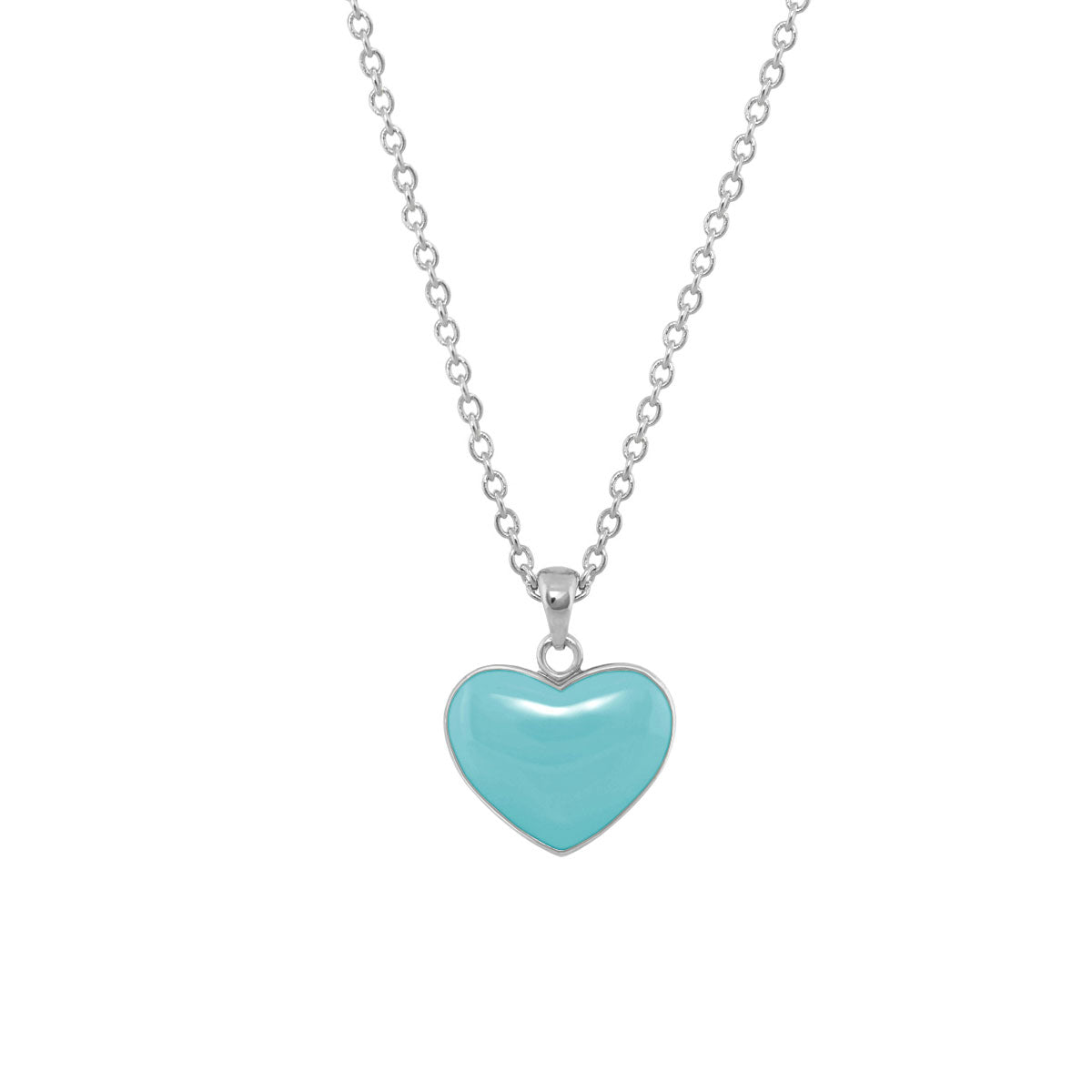 Baby Hearts Necklace in turquoise heart pendant on silver chain by Lauren G Adams on Tampa Home & Garden Store