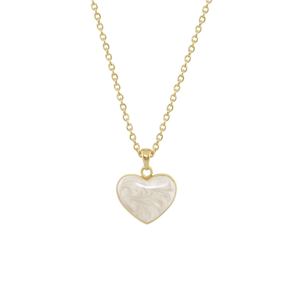 Baby Hearts Necklace gold-tone chain with marbled white heart pendant by Lauren G Adams on Tampa Home & Garden Store