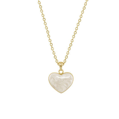 Baby Hearts Necklace gold-tone chain with marbled white heart pendant by Lauren G Adams on Tampa Home & Garden Store