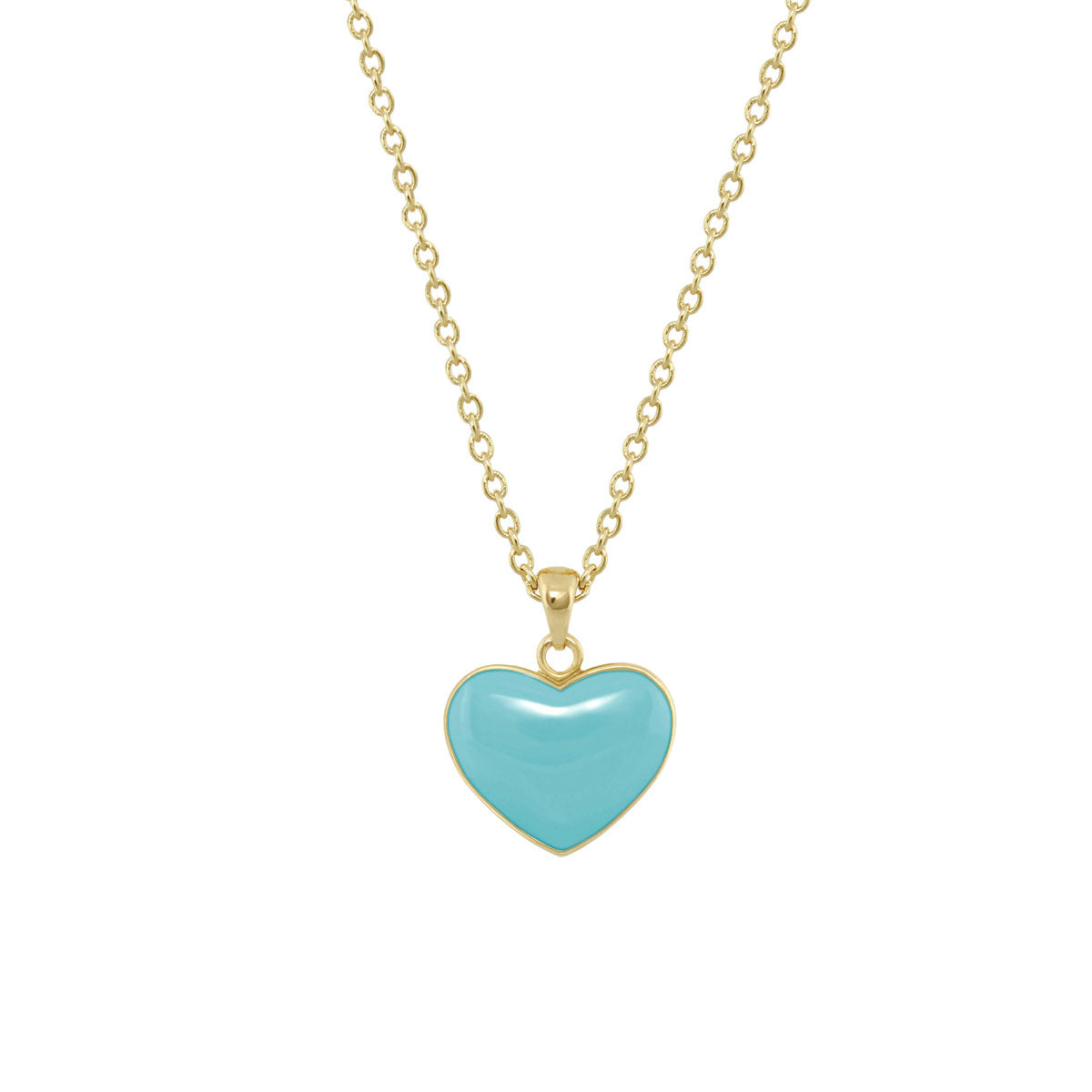 Baby Hearts Necklace turquoise heart pendant on gold-tone chain on Tampa Home & Garden Store