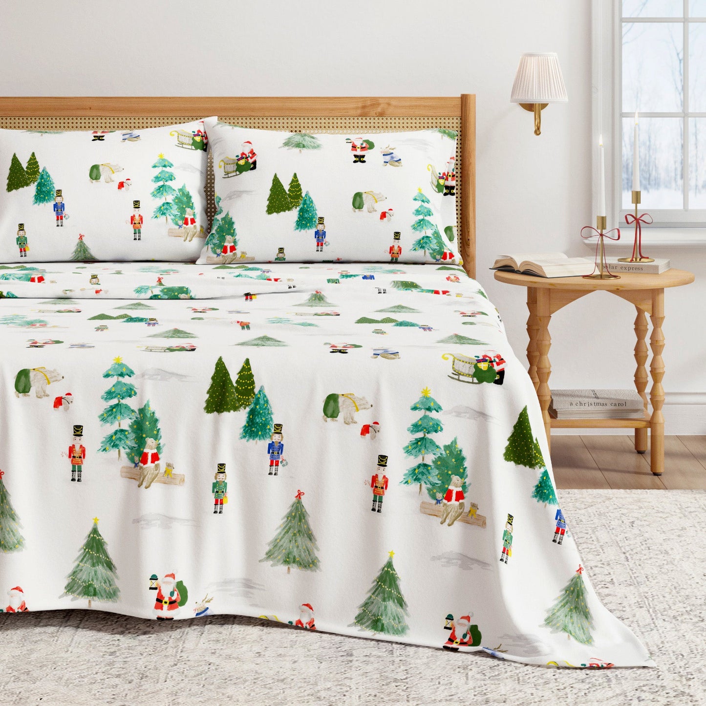 Turkish Cotton And Christmas Flannel Sheet Set