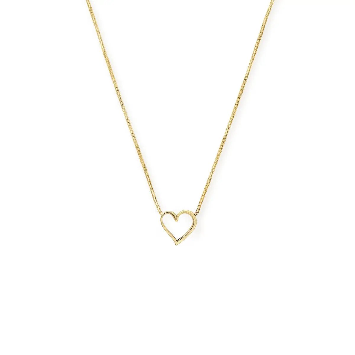 Heart Necklace by ALEX AND ANI with open gold heart pendant on a delicate gold chain on Tampa Home & Garden Store