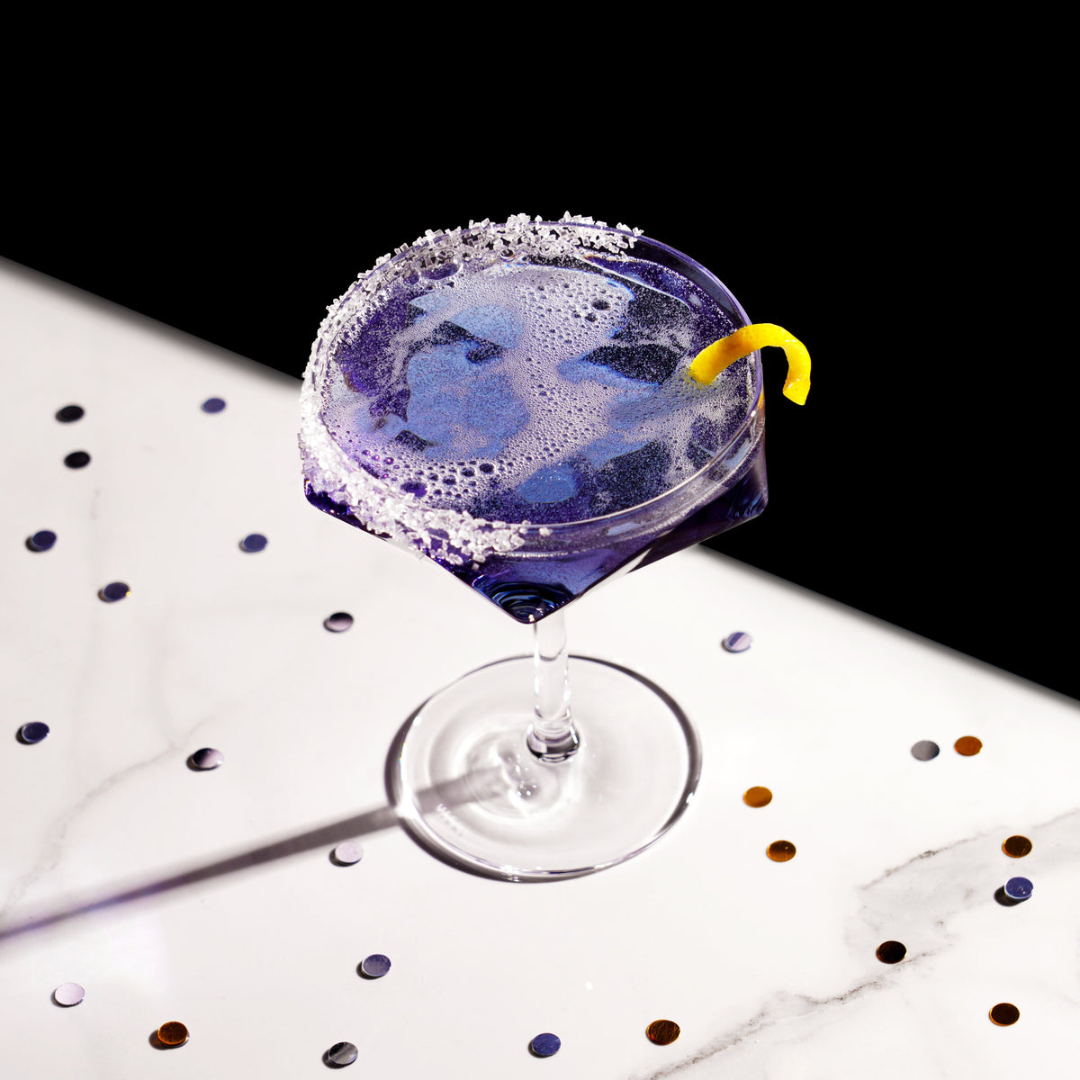Viski Seneca Diamond Crystal Martini Glasses set of 2 in purple crystal with salted rim on Tampa Home & Garden Store