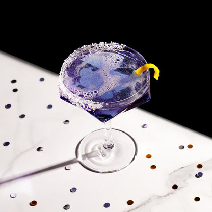 Viski Seneca Diamond Crystal Martini Glasses set of 2 in purple crystal with salted rim on Tampa Home & Garden Store