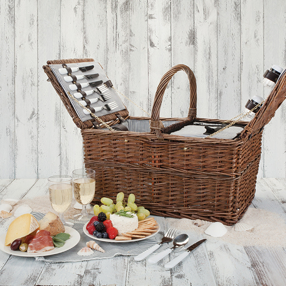 Cape Cod Wicker Picnic Basket and shakers